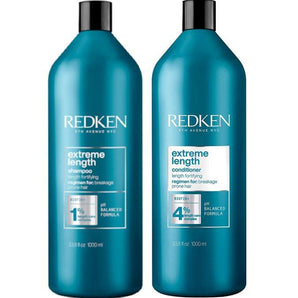 Redken Extreme Length 1lt Duo Shampoo & Conditioner for longer stronger hair Redken 5th Avenue NYC - On Line Hair Depot