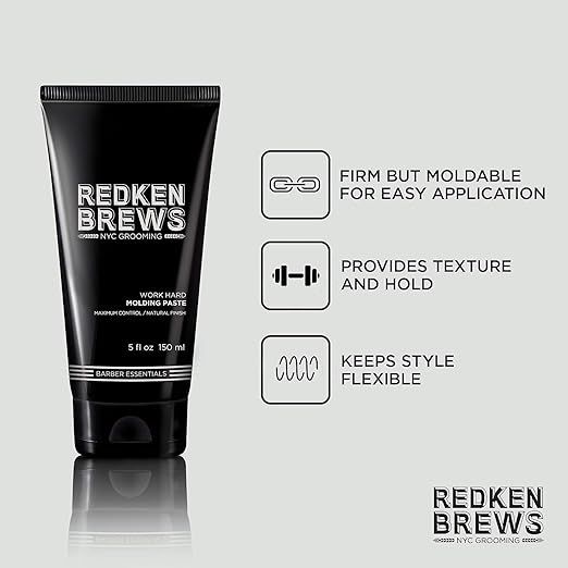 Redken Brews Work Hard Molding Paste 150ml

Sculpt and define your style with this firm-hold paste that delivers a natural, lived-in finish — no stiffness, no shine overload. Ideal for men who want texture and control that moves with them all day.