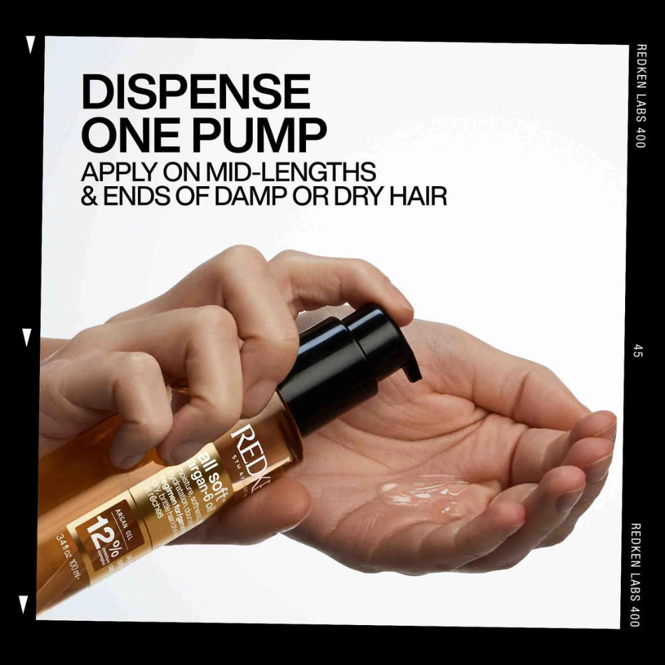 Redken All Soft Argan‑6 Oil is a lightweight, multi‑use leave‑in oil designed to soften, smooth and add shine to dry or brittle hair. Ideal for Australian conditions—where heat styling, sun exposure and dryness can impact hair health—this nourishing oil improves manageability, controls frizz and restores silky softness without weighing hair down.