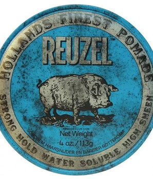 Reuzel Blue Pomade Water Soluble High 113g Strong Hold High Shine Reuzel - On Line Hair Depot