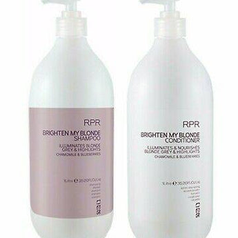 RPR Brighten My Blonde Shampoo and Conditioner 1lt duo for Blonde & Grey Hair RPR Hair Care - On Line Hair Depot