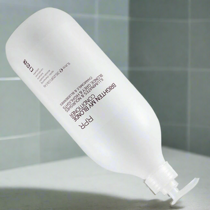 RPR brighten my blonde shampoo and Conditioner 1lt Duo Purple Toning Illuminates Blonde Grey & Highlights - On Line Hair Depot