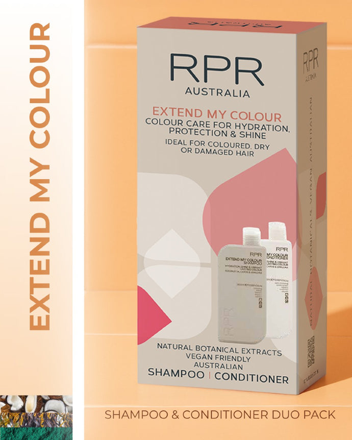 RPR Extend My Colour 
This vibrant, hydrating shampoo and conditioner pair is perfect for dyed, highlighted, or colour treated hair as it will lock in shine, protect against fading, and keep your colour looking bold and brilliant for longer.