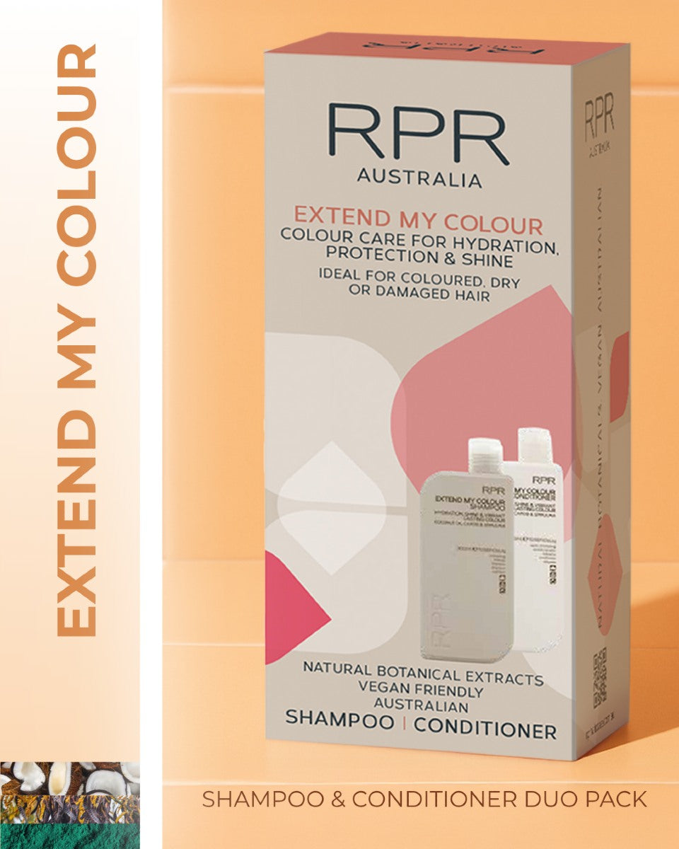 RPR Extend My Colour 
This vibrant, hydrating shampoo and conditioner pair is perfect for dyed, highlighted, or colour treated hair as it will lock in shine, protect against fading, and keep your colour looking bold and brilliant for longer.