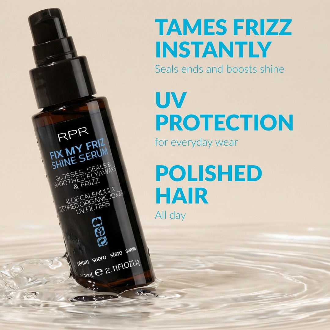 Frizz-free results that last all day. ✨💧
𝐑𝐏𝐑 𝐅𝐢𝐱 𝐌𝐲 𝐅𝐫𝐢𝐳𝐳 𝐒𝐞𝐫𝐮𝐦 smooths flyaways, enhances shine and helps protect hair against humidity, so clients can enjoy polished, manageable hair in any weather.
Lightweight yet nourishing, this professional-grade serum delivers sleek, healthy-looking results without weighing the hair down. An essential finishing product for everyday styling and salon-quality outcomes.🙌
