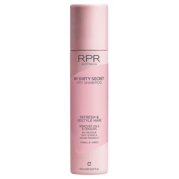 RPR My Dirty Secret Dry Shampoo, your ultimate refresh between washes 
No water. No fuss. No residue. Just instant clean, soft volume and that delicious Vanilla Vibes scent you’ll fall in love with.