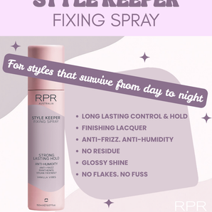 RPR STYLE KEEPER LACQUER 150ML
Long lasting hold, frizz-free shine, and flake-free finish for all hair types.