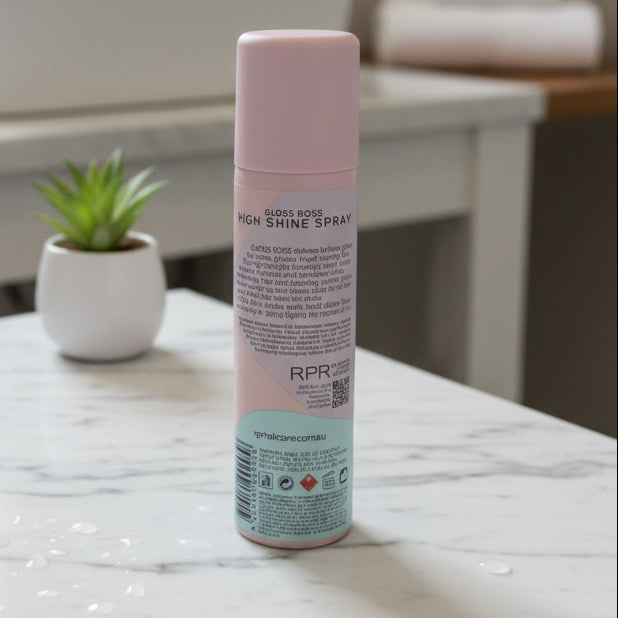 RPR Gloss Boss High Shine Spray 150ml

Gloss Boss delivers brilliant gloss for sleek, glassy, head-turning hair. This lightweight finishing spray helps nourish, hydrate, and condition while smoothing frizz and boosting radiant shine — without weighing hair down. Ideal for all hair types.
