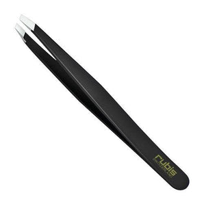 Rubis Slant Tweezer Black | Handcrafted in Switzerland Rubis - On Line Hair Depot