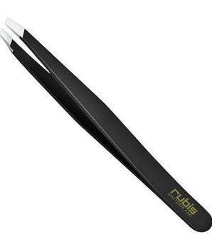Rubis Slant Tweezer Black | Handcrafted in Switzerland Rubis - On Line Hair Depot