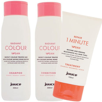 Juuce Radiant Colour - Protect Colour Treated Hair Trio with one minute treatment . - On Line Hair Depot