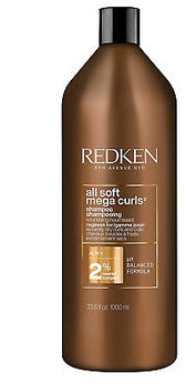 Redken All Soft MEGA Curls Shampoo 1 Litre for Severely Dry Coarse Hair in Need of Intense Moisture - On Line Hair Depot