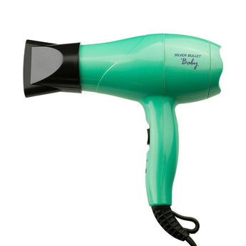 Silver Bullet Baby Travel Hair Dryer - Aqua with Styling Nozzle & Diffuser NEW Silver Bullet - On Line Hair Depot