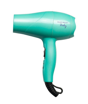Silver Bullet Baby Travel Hair Dryer - Aqua with Styling Nozzle & Diffuser NEW Silver Bullet - On Line Hair Depot