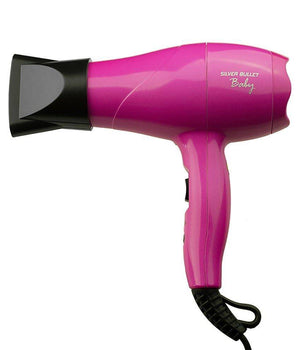 Silver Bullet Baby Travel Hair Dryer - Pink with Styling Nozzle & Diffuser NEW Silver Bullet - On Line Hair Depot