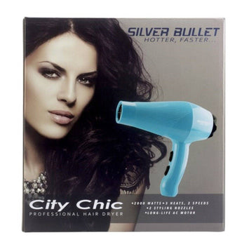 Silver Bullet City Chic Hair Dryer 2000W Aqua Silver Bullet - On Line Hair Depot