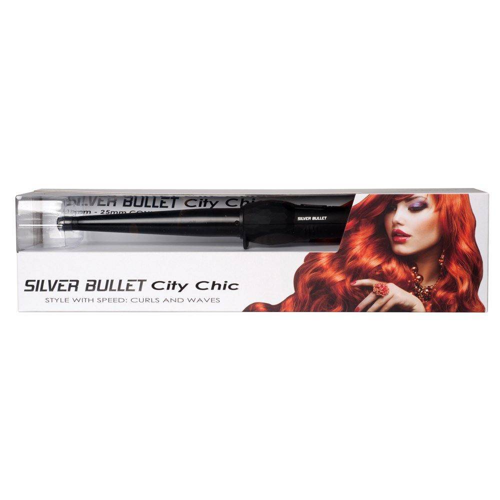 Silver Bullet City Chic Regular Ceramic Conical Curling Iron 13mm - 25mm - On Line Hair Depot