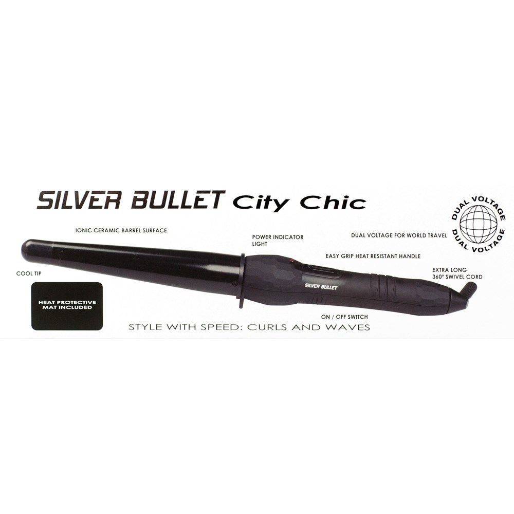Silver Bullet City Chic Regular Ceramic Conical Curling Iron 13mm - 25mm - On Line Hair Depot