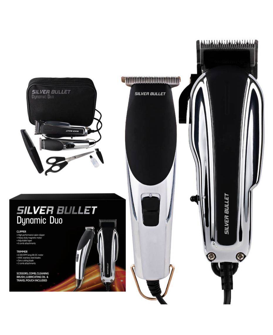 Silver bullet Dynamic Duo Clipper and Trimmer Set - On Line Hair Depot