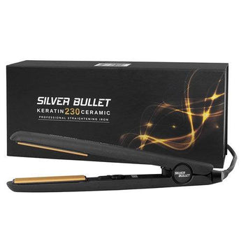 Silver Bullet Keratin 230 25mm Ceramic Hair Straightener Bonus Clips, Mat, Brush, Comb Silver Bullet - On Line Hair Depot
