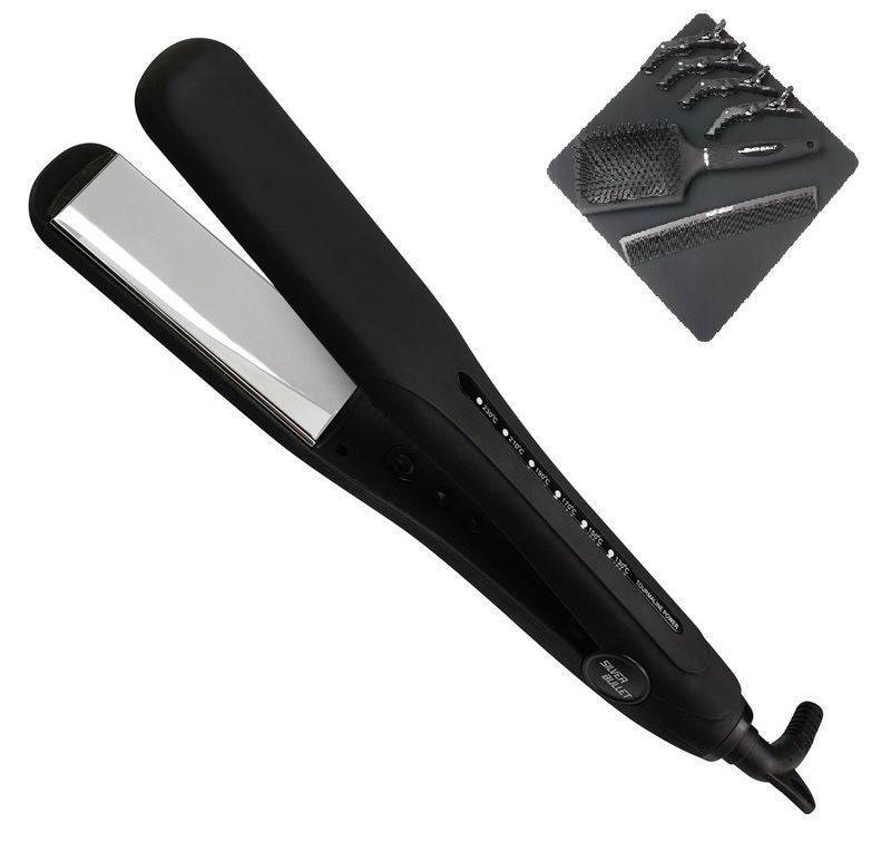 Silver Bullet Keratin 230 Titanium Silver 38mm Wide Plates Hair Straightener - On Line Hair Depot