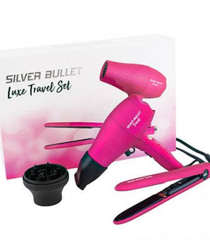 Silver Bullet Luxe Travel Set Dryer and Straightener Pink Silver Bullet - On Line Hair Depot