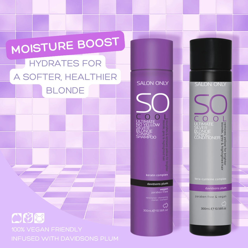 SO Cool Duo Pack Ultimate Silver Blonde toning range Paraben Free & Vegan - On Line Hair Depot