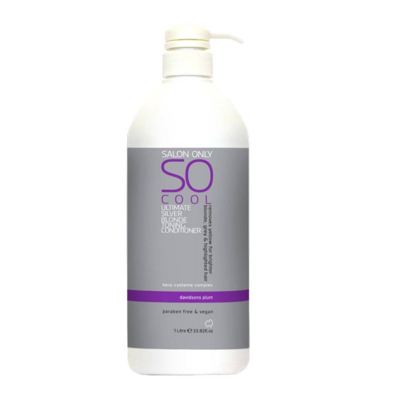 SO Cool Ultimate Silver Blonde Toning Conditioner 1lt removes Yellow - On Line Hair Depot