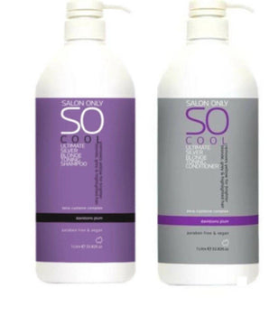 SO Salon Only Cool Ultimate Silver Blonde Toning Shampoo and Conditioner 1lt Duo SO Salon Only - On Line Hair Depot