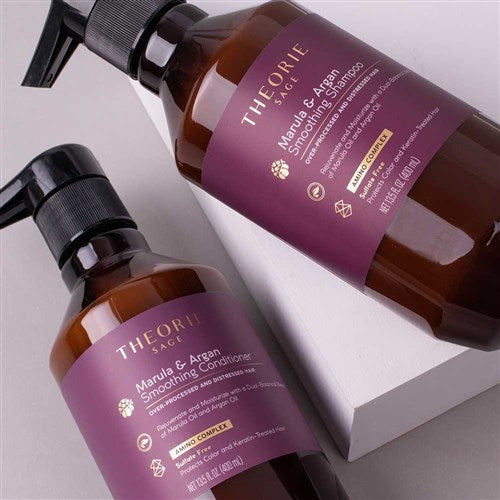 Theorie Marula and Argan Smoothing Shampoo and Conditioner 400 ml - On Line Hair Depot