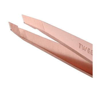 Tweezerman slant tweezer Rose Gold - full size - On Line Hair Depot