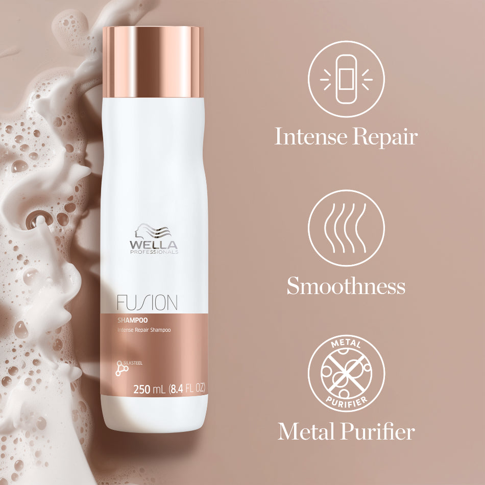 Wella Fusion Intense Repair Shampoo delivers professional-grade cleansing while fortifying compromised strands. Enriched with silk amino acids, this formula targets damage at the source, restoring strength and resilience to weakened hair. It provides immediate protection against breakage from styling and daily handling, ensuring your hair remains intact and nourished. Ideal for those seeking to restore vitality to stressed or chemically treated locks.