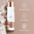 Wella Fusion Intense Repair Shampoo delivers professional-grade cleansing while fortifying compromised strands. Enriched with silk amino acids, this formula targets damage at the source, restoring strength and resilience to weakened hair. It provides immediate protection against breakage from styling and daily handling, ensuring your hair remains intact and nourished. Ideal for those seeking to restore vitality to stressed or chemically treated locks.
