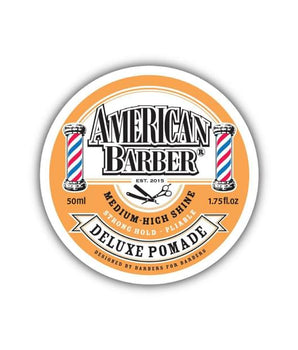 American Barber Deluxe Pomade 50ml Pack Mens Styling High Shine American Barber - On Line Hair Depot
