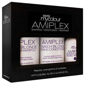 RPR Amiplex Enrich Blonde Toning Shampoo Conditioner and Stage 3 Treatment Kit - On Line Hair Depot