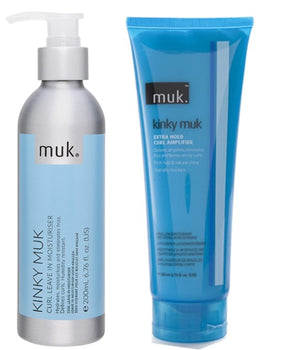 Muk Kinky Muk Curl Leave in Moisturiser and Extra Hold Curl Amplifier 200ml Duo Muk Haircare - On Line Hair Depot