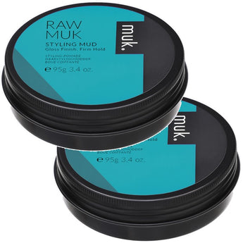 Muk Raw Muk Styling Mud Gloss Finish Firm Hold 95g X 2 Muk Haircare - On Line Hair Depot