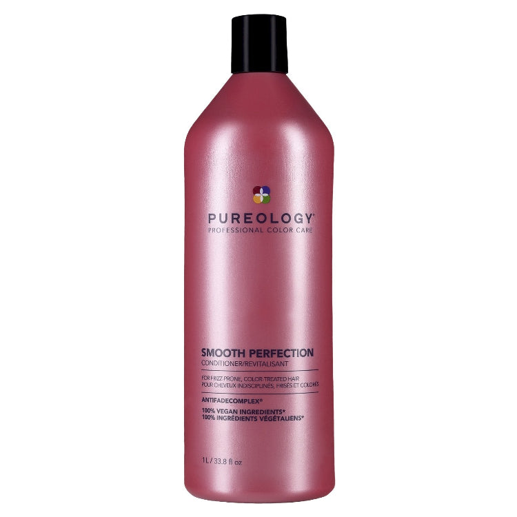 Pureology Smooth Perfection Conditioner 1lt lessens frizz in textured & straight hair - On Line Hair Depot