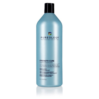 Pureology Strength Cure Shampoo 1lt fortifies & repair damaged, color-treated hair. - On Line Hair Depot