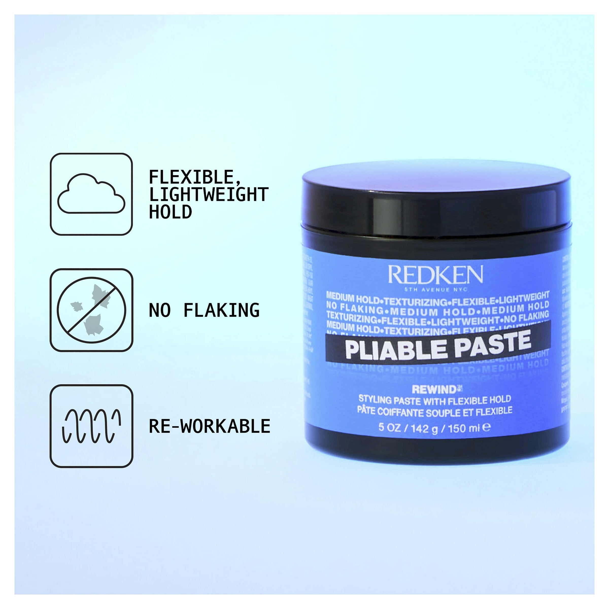 Redken Styling Rewind Pliable Paste - Texturizing Hair Paste 150ml - On Line Hair Depot