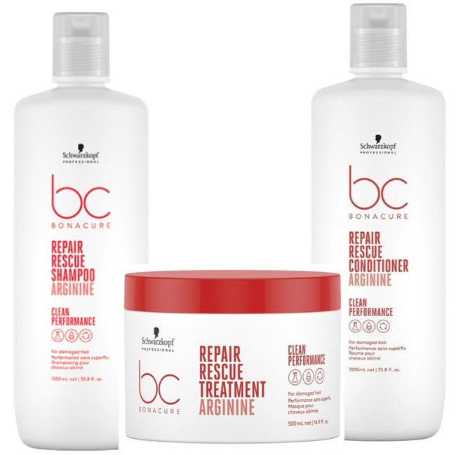 Schwarzkopf BC BONACURE Repair Rescue Shampoo Conditioner Treatment Trio - On Line Hair Depot