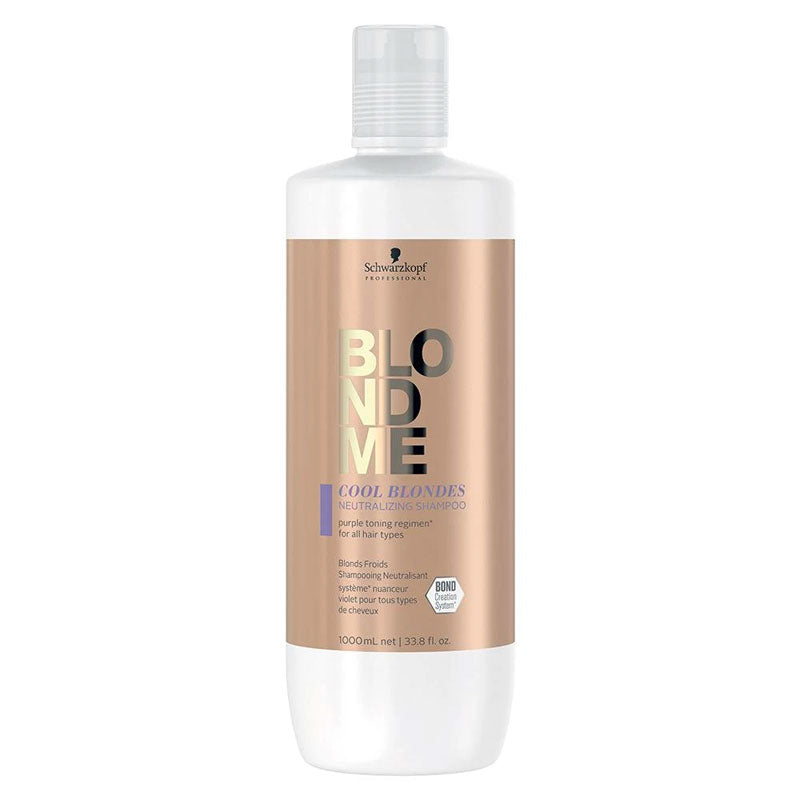 Schwarzkopf BLONDME Cool Blondes Neutralizing Shampoo 1000ml - On Line Hair Depot