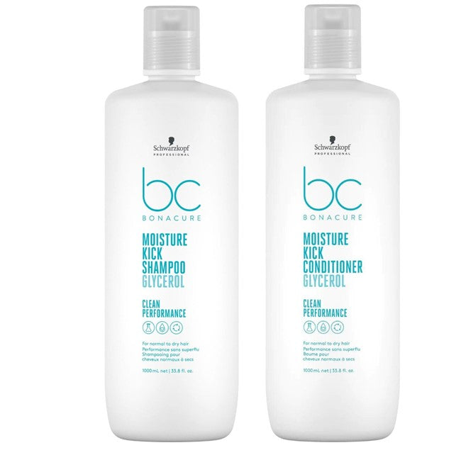 Schwarzkopf Bonacure Moisture Kick Shampoo Conditioner 1lt Duo - On Line Hair Depot