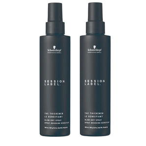 Schwarzkopf Session Label The Thickener Volumising Blow Dry Spray 200ml x 2 - On Line Hair Depot