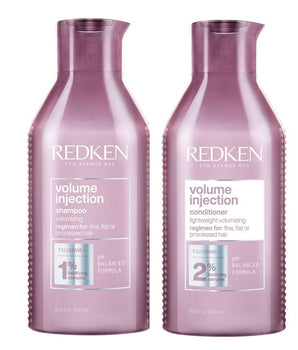Redken Volume Injection Shampoo and Conditioner 500ml Duo Pack for fine or flat hair in need of volume or lift Redken High Rise - On Line Hair Depot